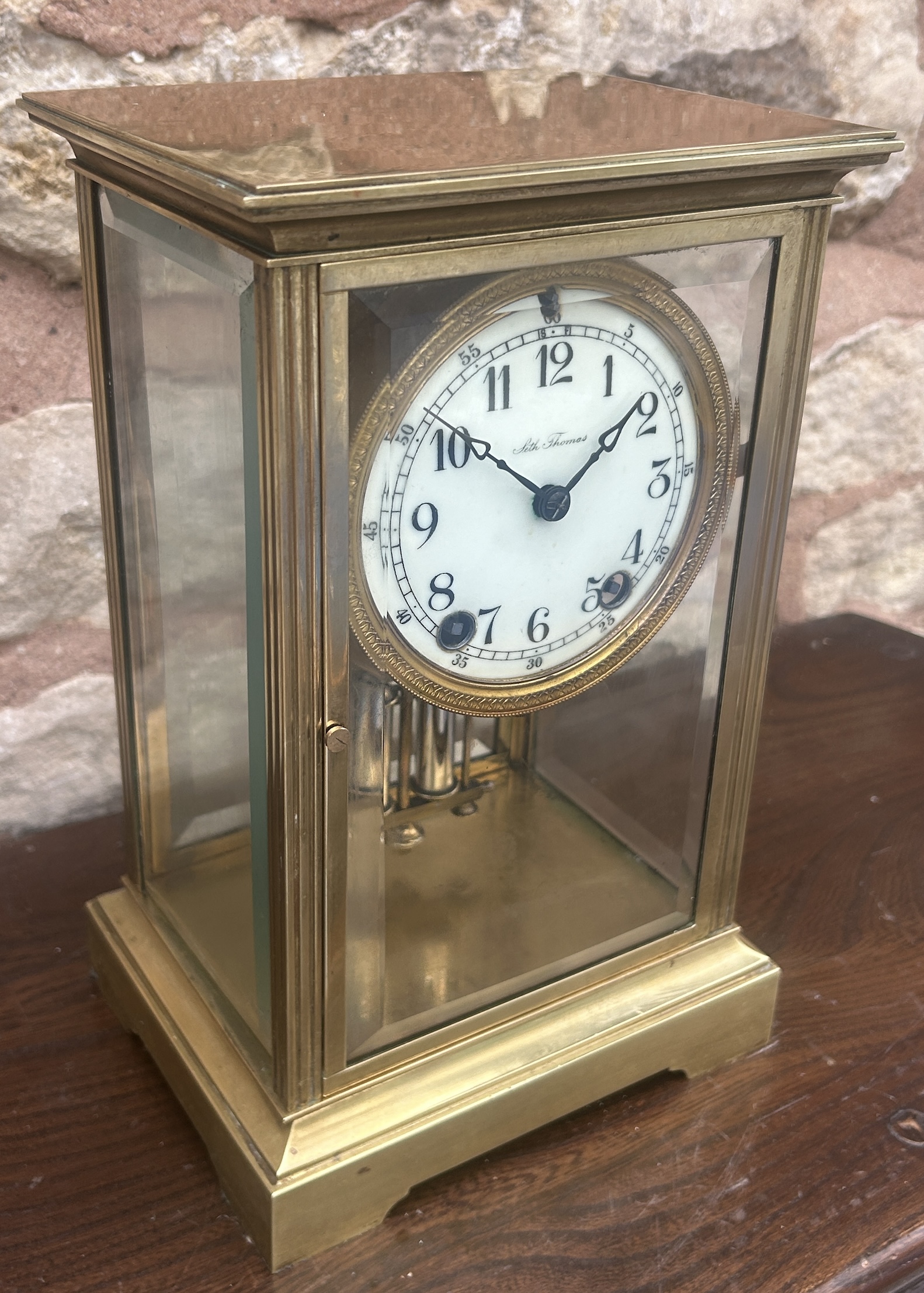 Wonderful Seth Thomas Four Glass Case Mantel Clock - Ca 1900 - Image 3